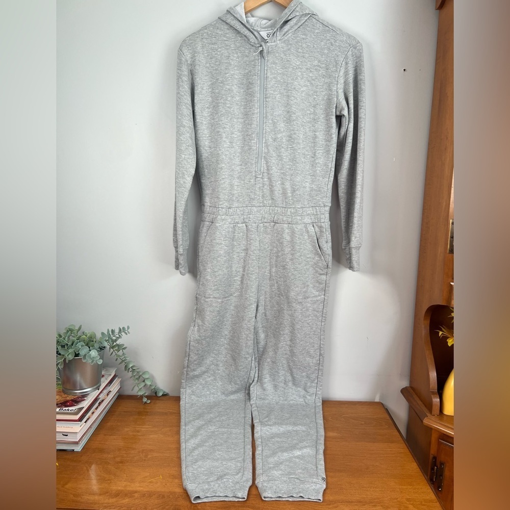 Athleta Girl Jumpsuit “Onesie of a Kind” Heathered Grey Jogger Style XL/14 NWOT - Picture 2 of 6
